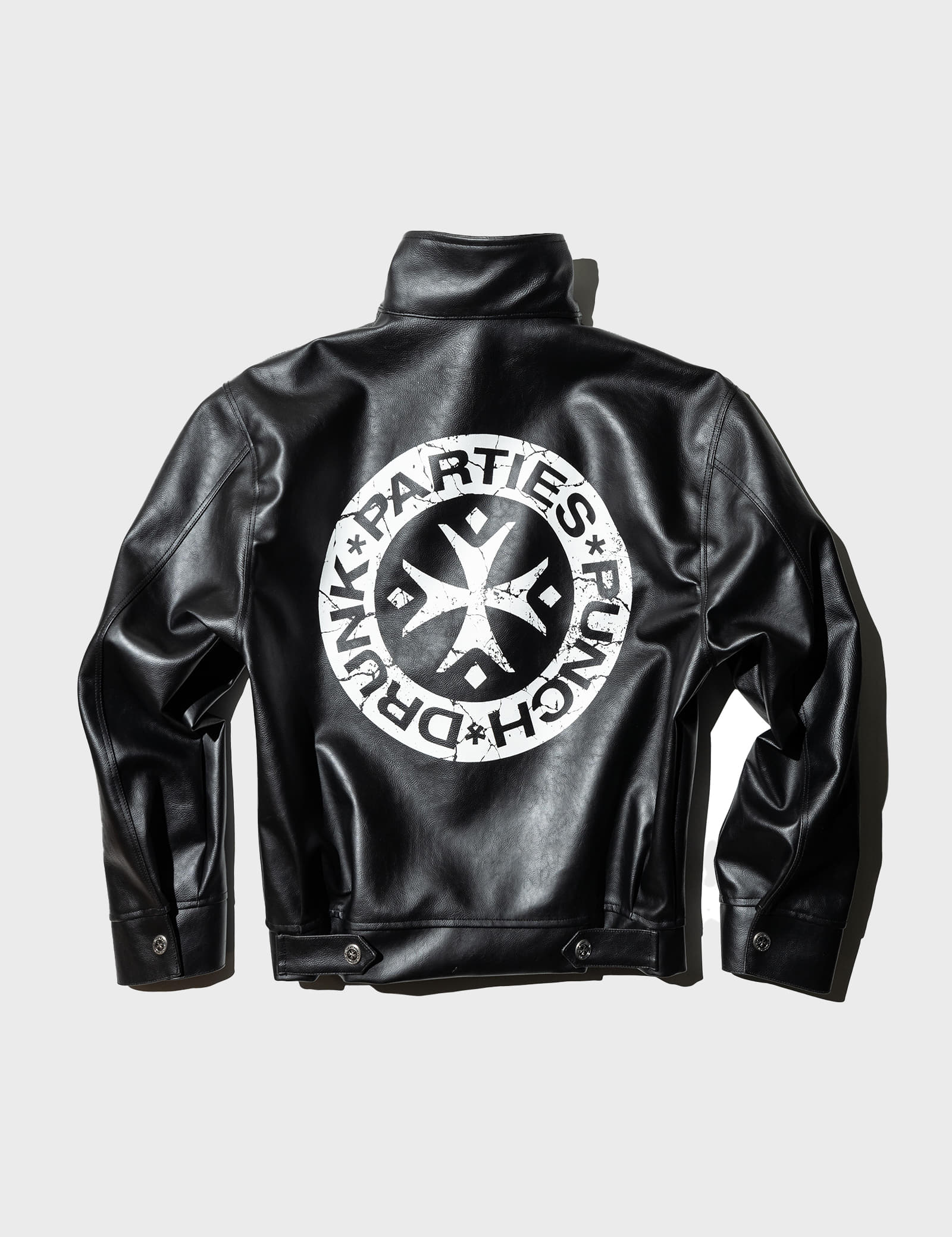 Vegan Leather Rider Jacket (BLACK)