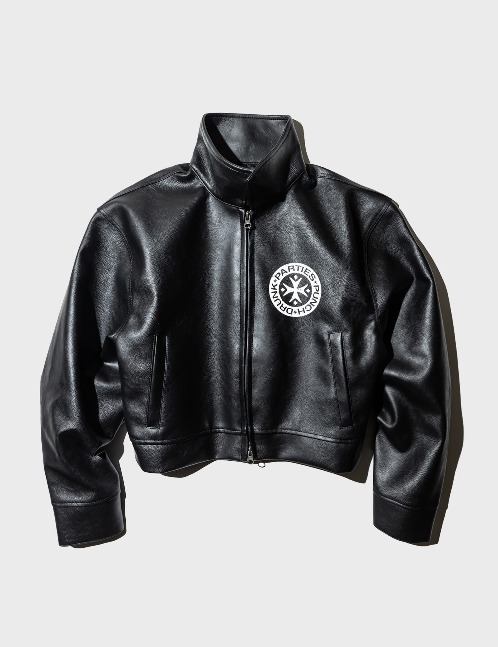 Vegan Leather Crop Rider Jacket (W)